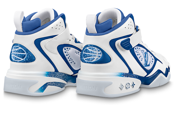 Lookbook LOUIS VUITTON Trainer 2 牛皮 系帶 中筒 運動休閒鞋 男款 白藍色