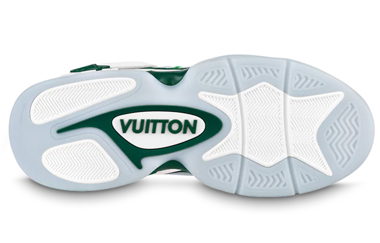 Shop 루이비통 트레이너 2 스니커즈 '화이트 버던트 그린' (78 characters) 1AARDA