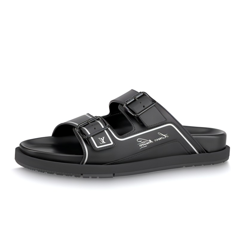 Buy Louis Vuitton Trainer 'Sandal Kulit Hitam Hujung Terbuka' 1ABN0F