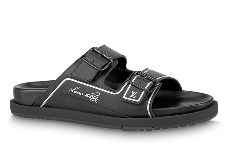 LV Trainer 'Black Leather Open-Toe Sandal' 圖 2