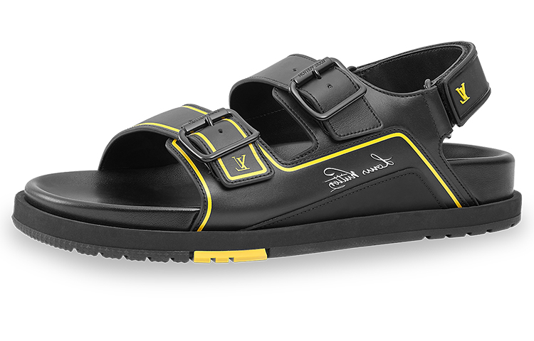 Louis Vuitton Trainer 'Black Low-Top Buckle Sandal' 1A8ZLT