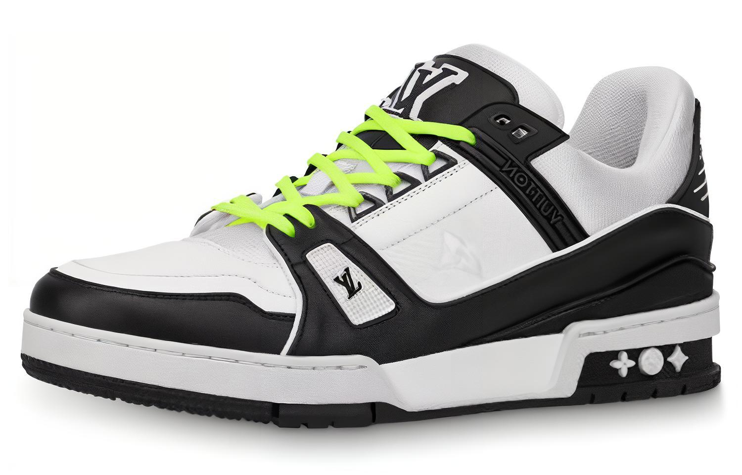 Buy 路易威登 男士牛皮籃球鞋風時尚運動板鞋 黑白