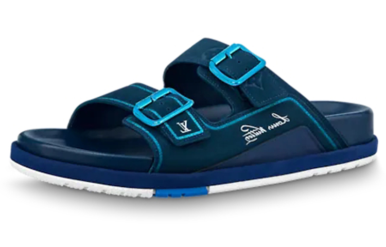 Buy 路易威登訓練師耐磨時尚涼拖鞋藍色