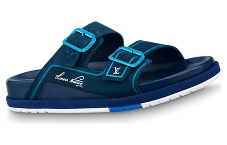 Shop 路易威登訓練師耐磨時尚涼拖鞋藍色
