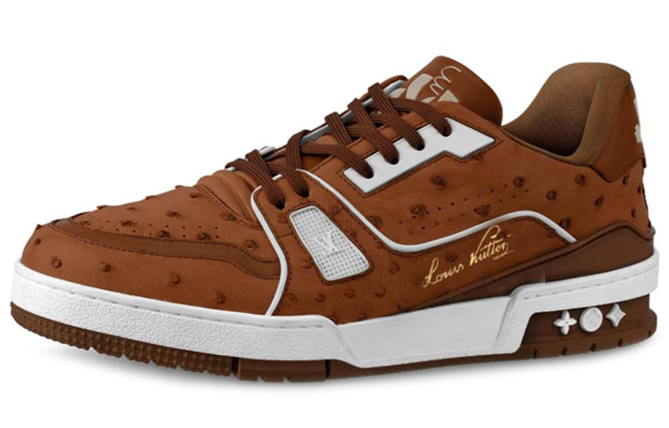 Buy Louis Vuitton Trainer 'Cognac Brown Ostrich' Kasut Burung Unta Coklat 1A5ERW
