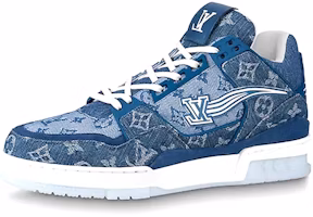 Louis Vuitton Trainer Ankle Sneakers 'Denim Monogram' 1A8MF Louis Vuitton Trainer Ankle Sneakers 'Denim Monogram' 1A8MF