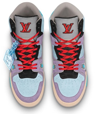 Zapatillas Louis Vuitton Trainer Tobillo 'Morado Rojo Azul' 1A7R0 Lookbook Zapatillas Louis Vuitton Trainer Tobillo 'Morado Rojo Azul' 1A7R0