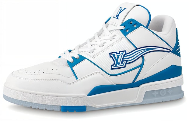 Louis Vuitton 路易威登 Trainer 小牛皮 籃球風格運動鞋 白藍 Buy Louis Vuitton 路易威登 Trainer 小牛皮 籃球風格運動鞋 白藍