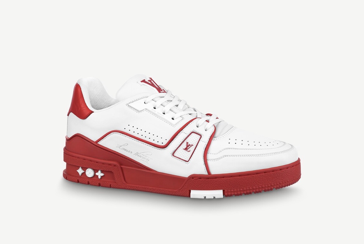 Buy 路易威登白红色运动鞋 1A8SK1