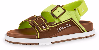 Louis Vuitton x NBA Trainer Sandals 'Brown Neon Green' 1A8ZNH Louis Vuitton x NBA Trainer Sandals 'Brown Neon Green' 1A8ZNH