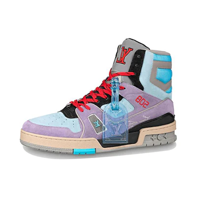 LV Trainer Ankle Sneakers 'Purple Red Blue'