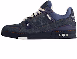 Louis Vuitton Trainer Denim Low-Top Sneakers Navy Blue Casual Shoes 1AHT50 Louis Vuitton Trainer Denim Low-Top Sneakers Navy Blue Casual Shoes 1AHT50