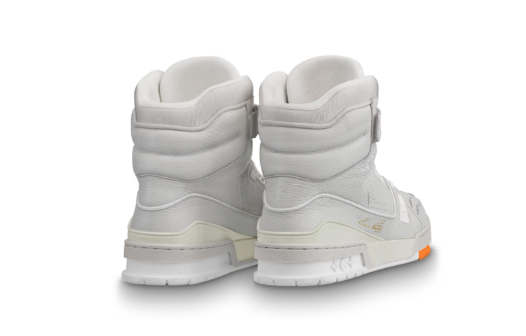 Shop Kasut Sukan Louis Vuitton LV Trainer Kelabu/Putih 1A5A0A