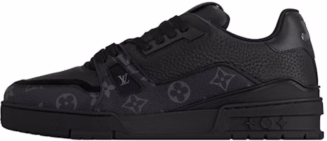 Louis Vuitton Trainer Low-Top Leather Sneakers Black 1ADH48 Louis Vuitton Trainer Low-Top Leather Sneakers Black 1ADH48