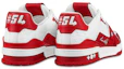 Shop 路易威登低筒運動鞋 '#54 Mini Monogram - 紅色' 1AANFH
