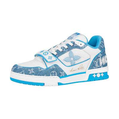LV Trainer Low 'Blue White Velcro'