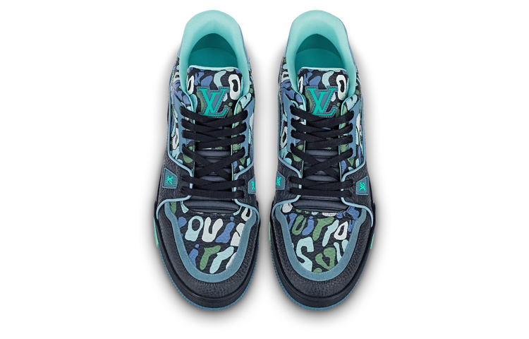 Shop 루이비통 트레이너 로우 '카모 블루' 1AARY0