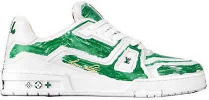 Louis Vuitton Trainer Low 'Graffiti Pintado a Mano Blanco Verde' 1ABLX1 Order Louis Vuitton Trainer Low 'Graffiti Pintado a Mano Blanco Verde' 1ABLX1