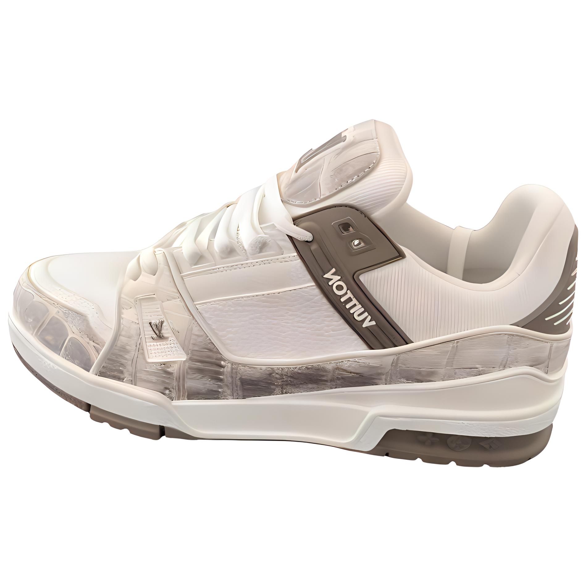 Order LV 品牌訓練師 喜馬拉雅 鱷魚皮 圓頭綁帶 低筒 帆布鞋 男女通款 棕色