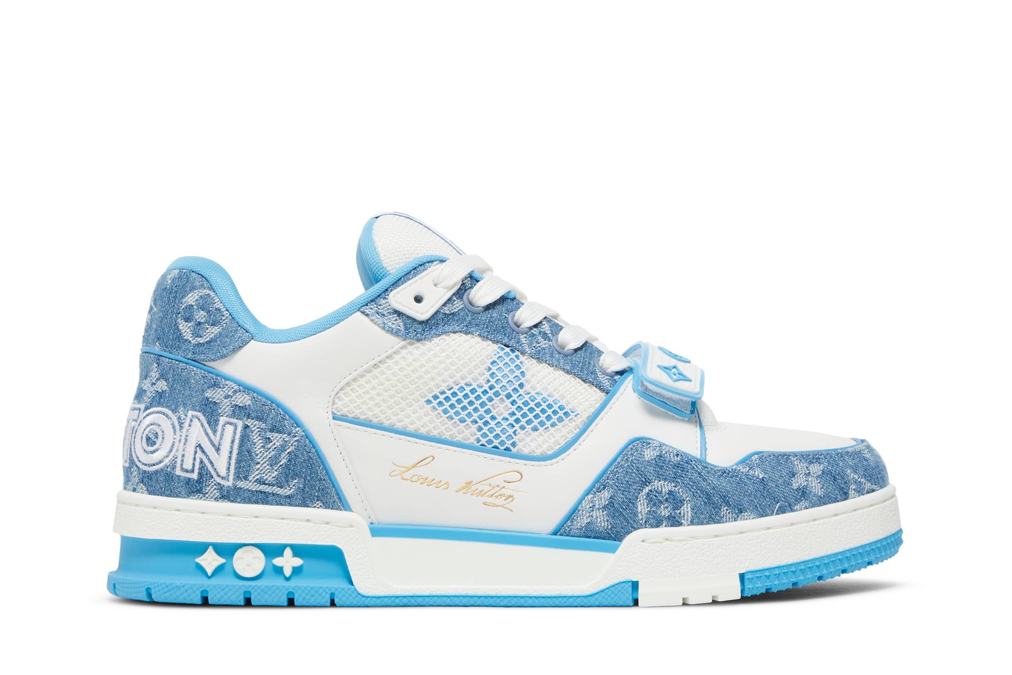 Buy Louis Vuitton Trainer Rendah 'Denim Monogram Biru Muda' 1A9ZI5