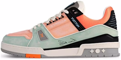 Louis Vuitton Trainer Low 'Pink Green Black' 1ACEFV Louis Vuitton Trainer Low 'Pink Green Black' 1ACEFV