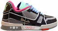 Order LOUIS VUITTON Trainer 泰國限定 圓頭系帶 耐磨 低幫 板鞋 男女同款 黑灰色