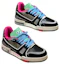 Lookbook LOUIS VUITTON Trainer 泰國限定 圓頭系帶 耐磨 低幫 板鞋 男女同款 黑灰色