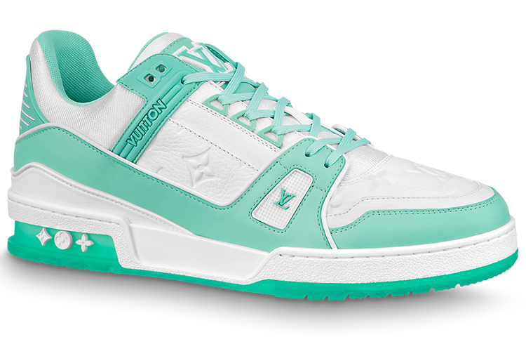 Order Louis Vuitton Sepatu Trainer 'Teal White' 1A8KBQ