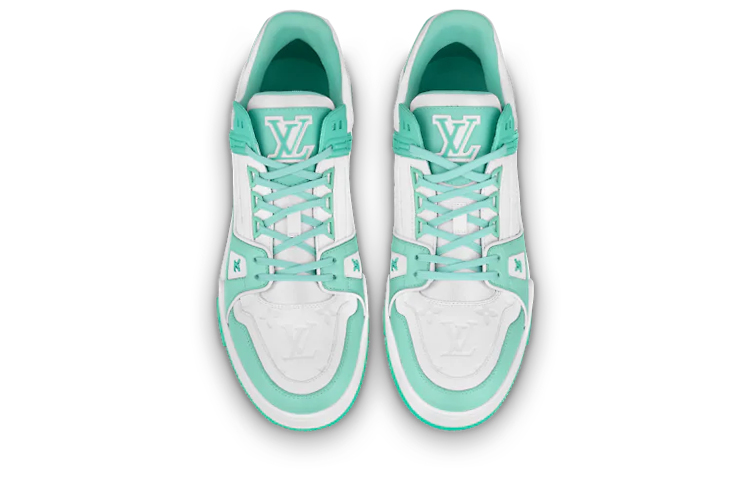 Lookbook Louis Vuitton Sepatu Trainer 'Teal White' 1A8KBQ