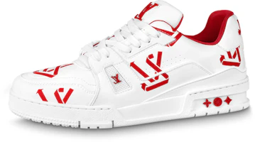 Louis Vuitton LV Trainer Sneakers 'White Red' 1AAGYH Louis Vuitton LV Trainer Sneakers 'White Red' 1AAGYH