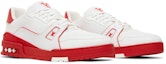 Cheap Louis Vuitton Kasut Trainer Rendah 'Putih Merah' 1A8SKD