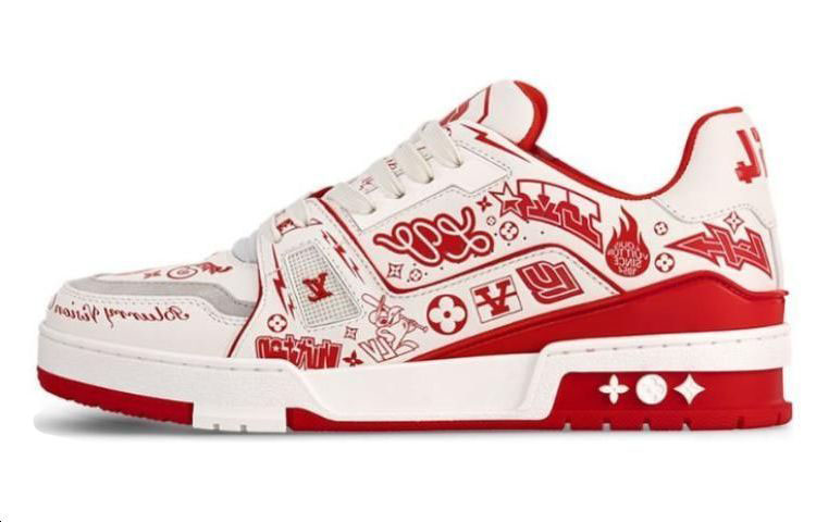 Louis Vuitton Trainer Low 'White Red Graffiti' 1ACELF