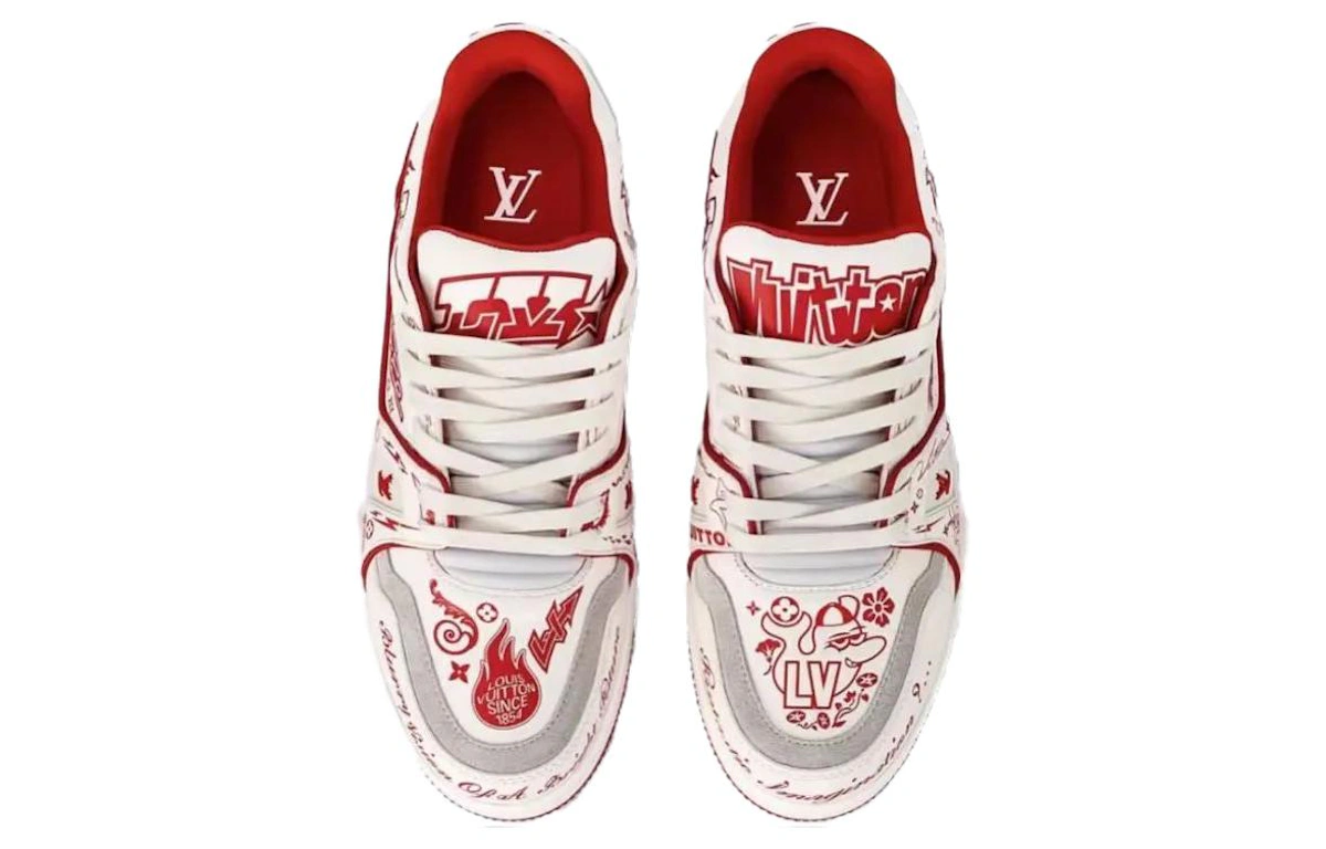 Louis Vuitton Trainer Low 'White Red Graffiti'