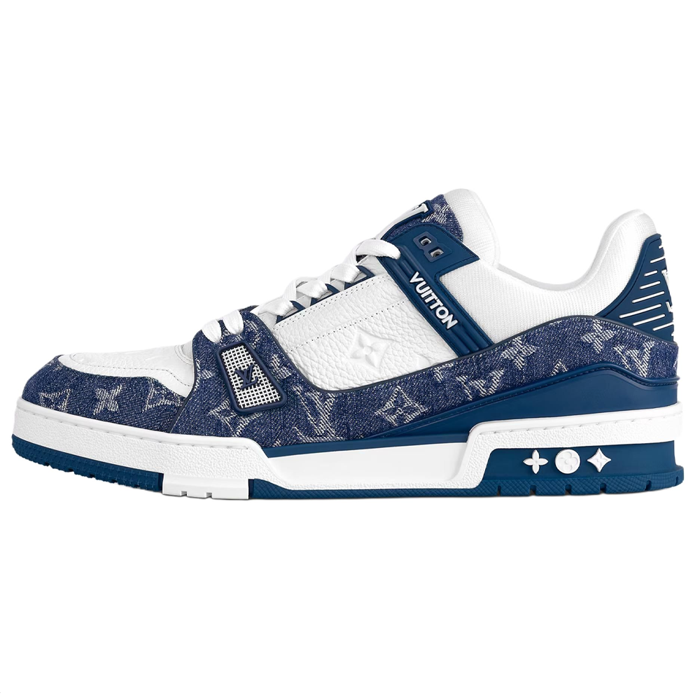 Louis Vuitton Trainer Low Top Calfskin Sneakers Blue White . 1A9JGW