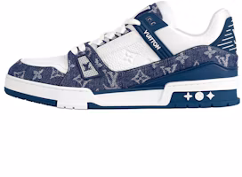 Louis Vuitton Trainer Low Top Calfskin Sneakers Blue White . 1A9JGW Louis Vuitton Trainer Low Top Calfskin Sneakers Blue White . 1A9JGW
