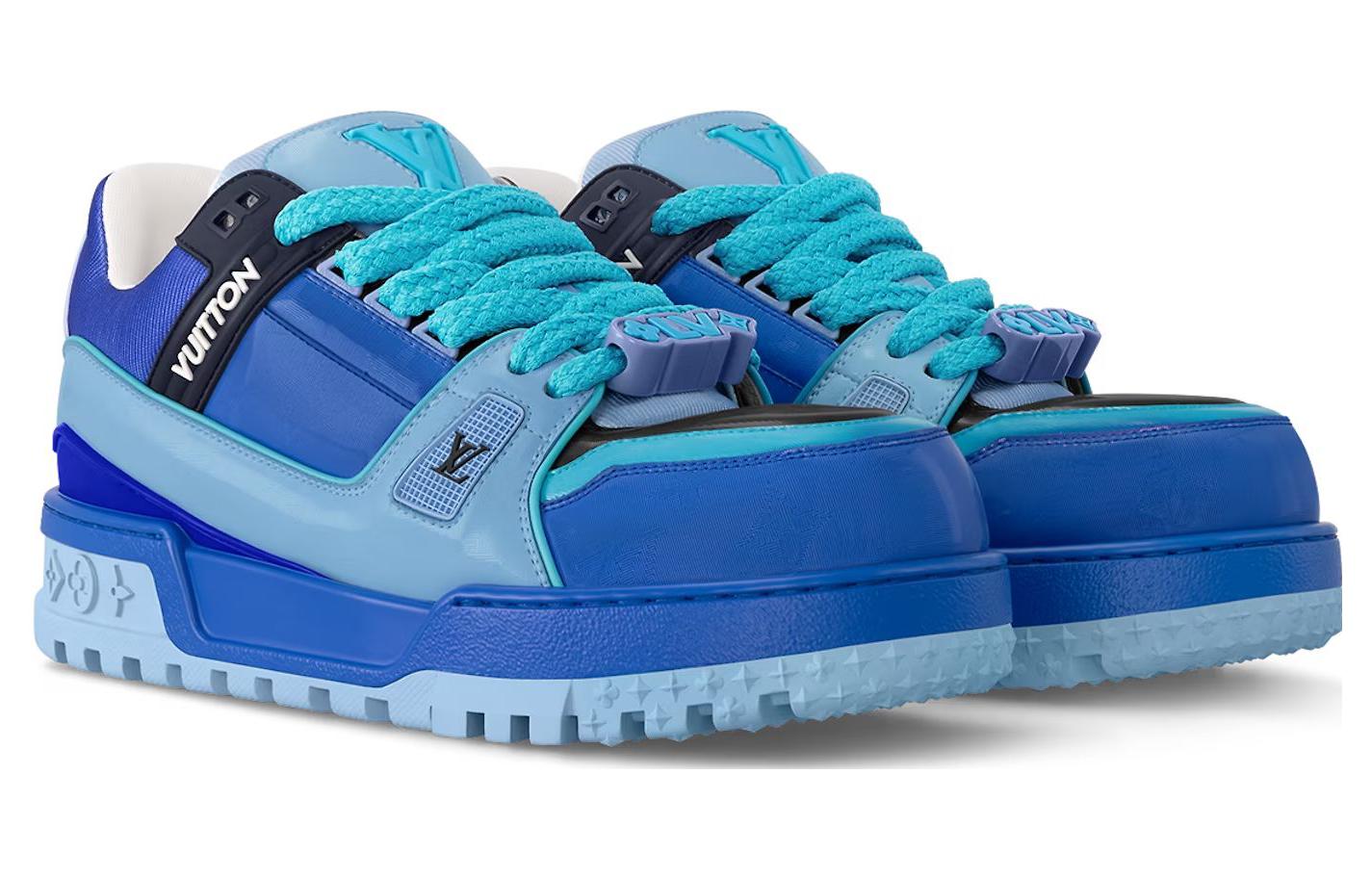 Lookbook 路易威登 Trainer Maxi 織物 簡約休閒 低筒 帆布鞋 男款 藍色