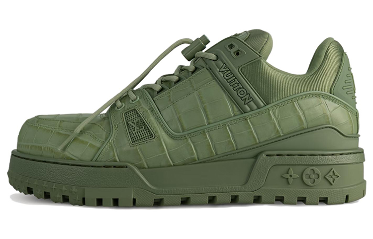 Louis Vuitton Trainer Maxi 'Green Croc-Embossed' 1ACNLK