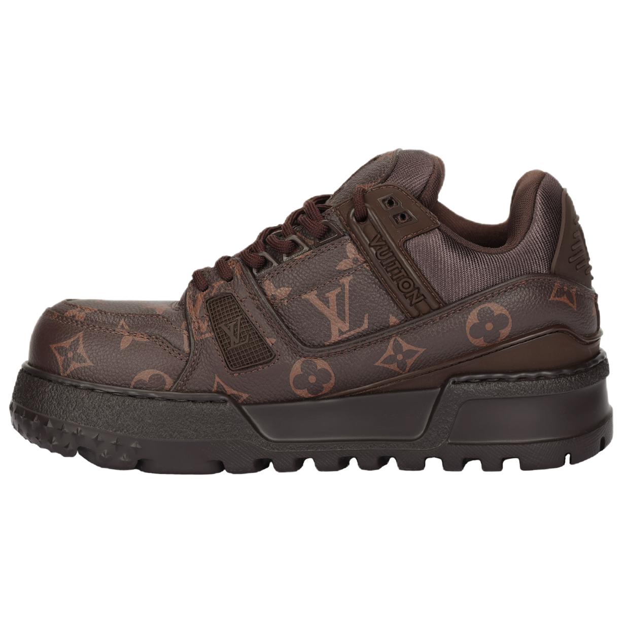 Louis Vuitton Trainer Maxi Calfskin Low-Top Sneakers Brown . 1AD7DT