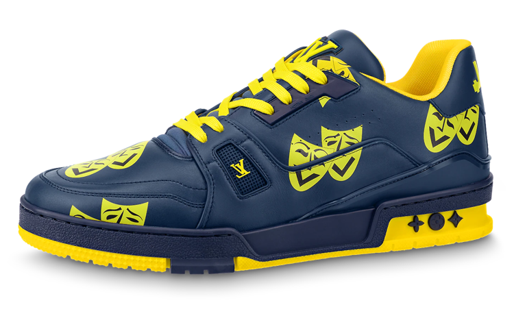 Buy Louis Vuitton Zapatillas Trainer Azul Marino Amarillo 1AA77K