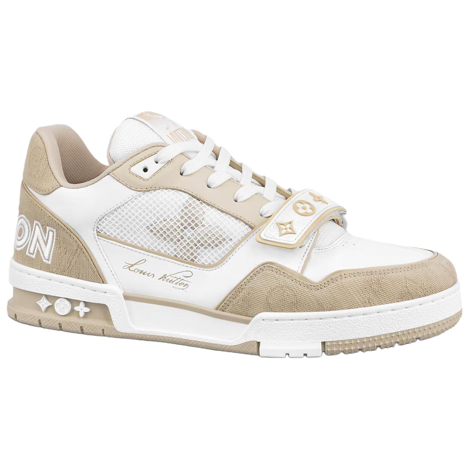 Order Louis Vuitton Trainer Sneaker ''Beige Monogram Spijkerstof'' 1A9ZC2