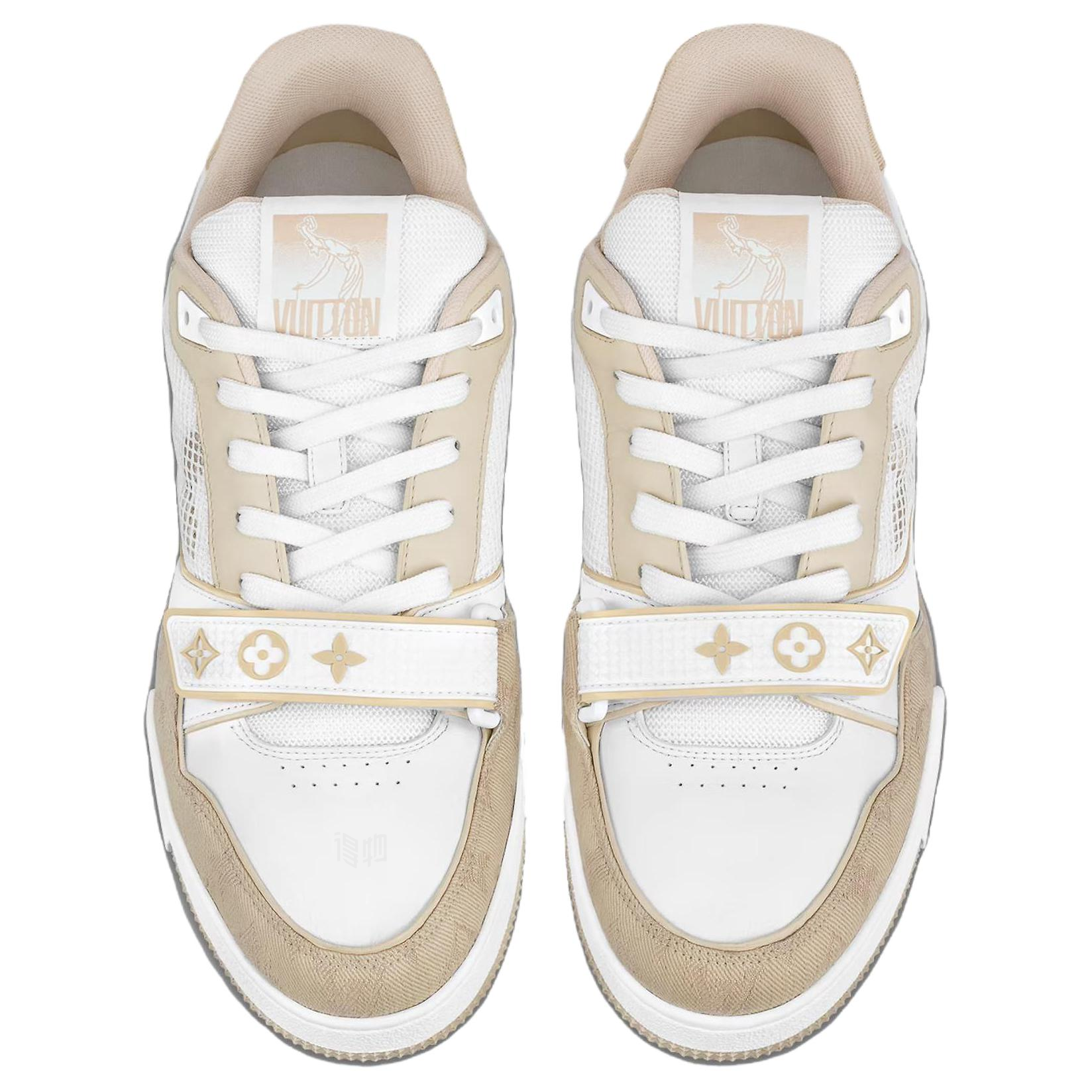 Lookbook Louis Vuitton Trainer Sneaker ''Beige Monogram Spijkerstof'' 1A9ZC2