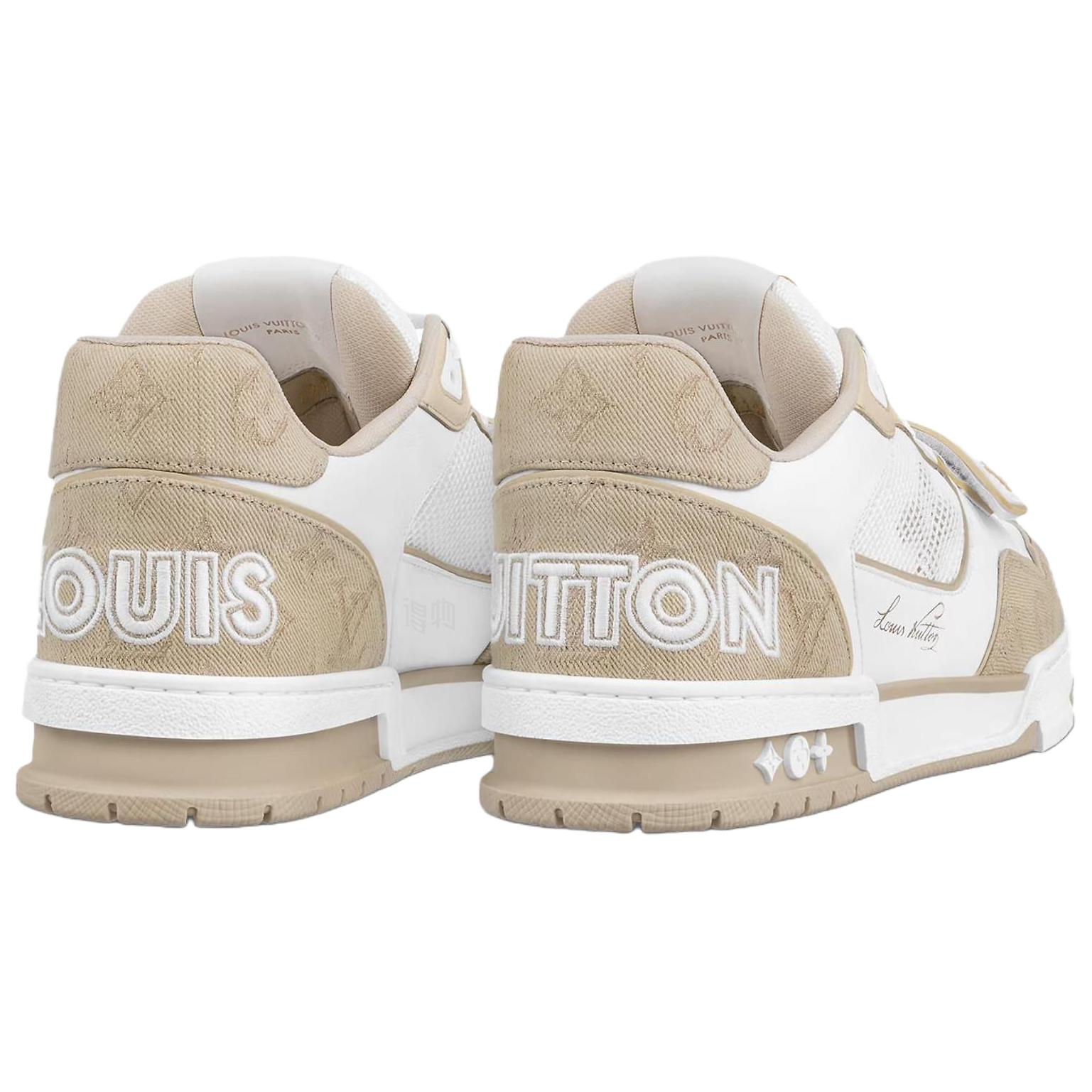Shop Louis Vuitton Trainer Sneaker ''Beige Monogram Spijkerstof'' 1A9ZC2