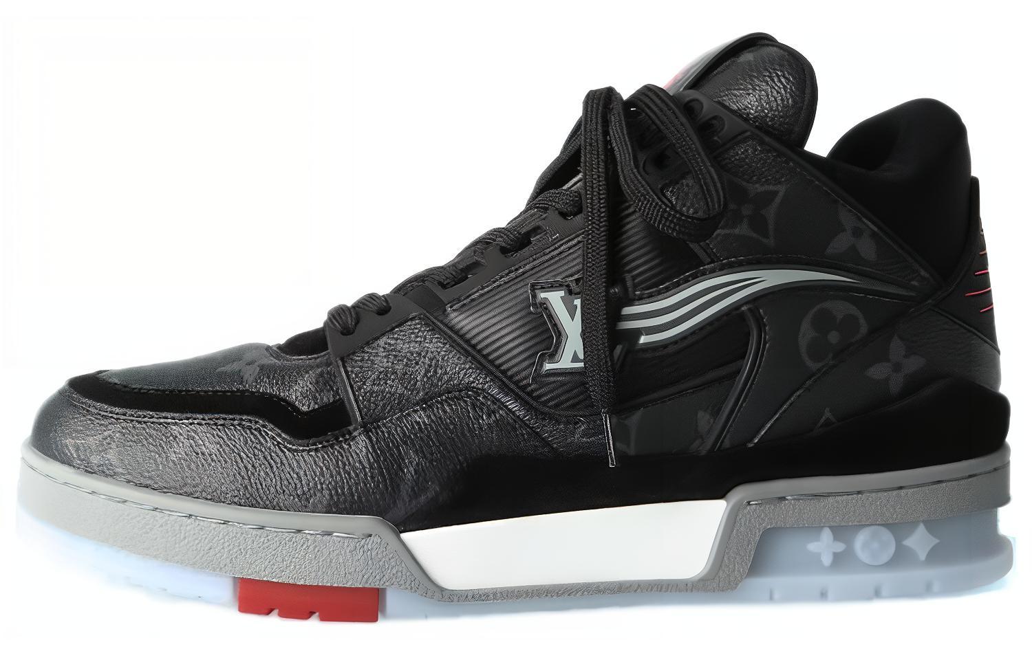 Buy Zapatillas Louis Vuitton Trainer 'Monograma Negro Rojo' 1A8AAA