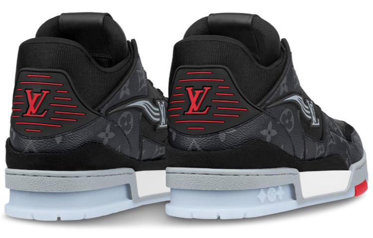 Lookbook Zapatillas Louis Vuitton Trainer 'Monograma Negro Rojo' 1A8AAA