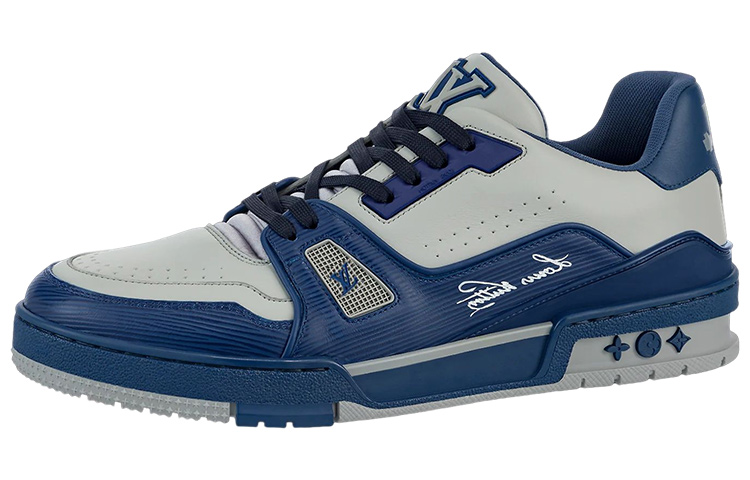 Louis Vuitton Trainer Sneakers 'Blue Grey' 1AA6UV