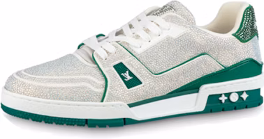 Louis Vuitton Trainer Sneakers 'Crystals White and Green' 1AARLE Louis Vuitton Trainer Sneakers 'Crystals White and Green' 1AARLE