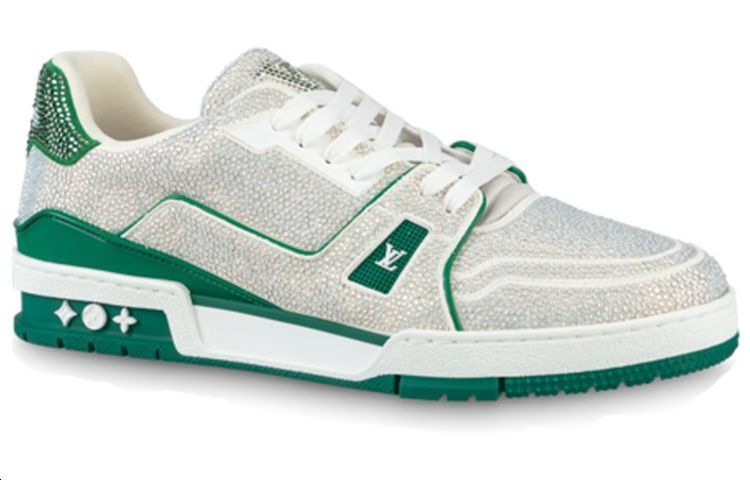 Order Zapatillas Louis Vuitton Trainer 'Cristales Blanco y Verde' 1AARLE