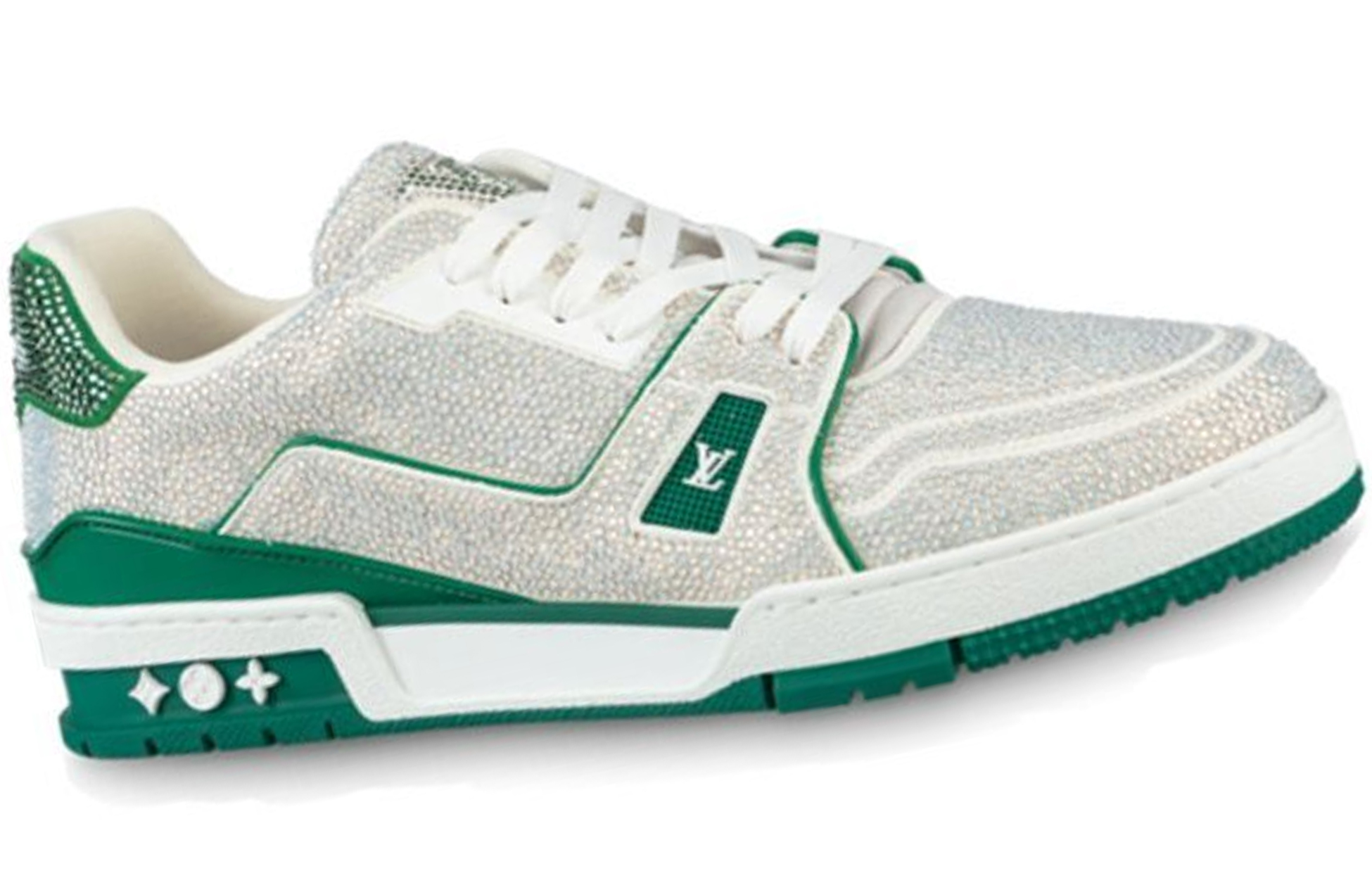 Lookbook Zapatillas Louis Vuitton Trainer 'Cristales Blanco y Verde' 1AARLE