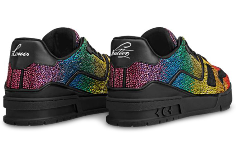 Shop Louis Vuitton Kasut Trainer 'Glitter Rainbow' 1A5YLN