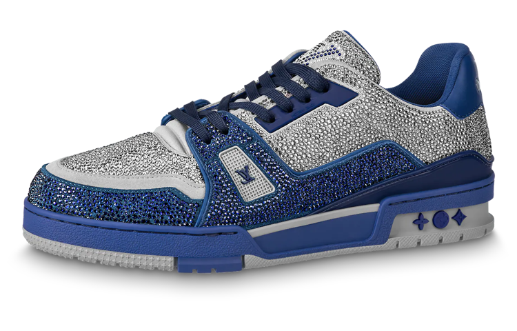 Buy ルイ・ヴィトン トレーナー スニーカー グレーブルー クリスタル 1AA6QZ